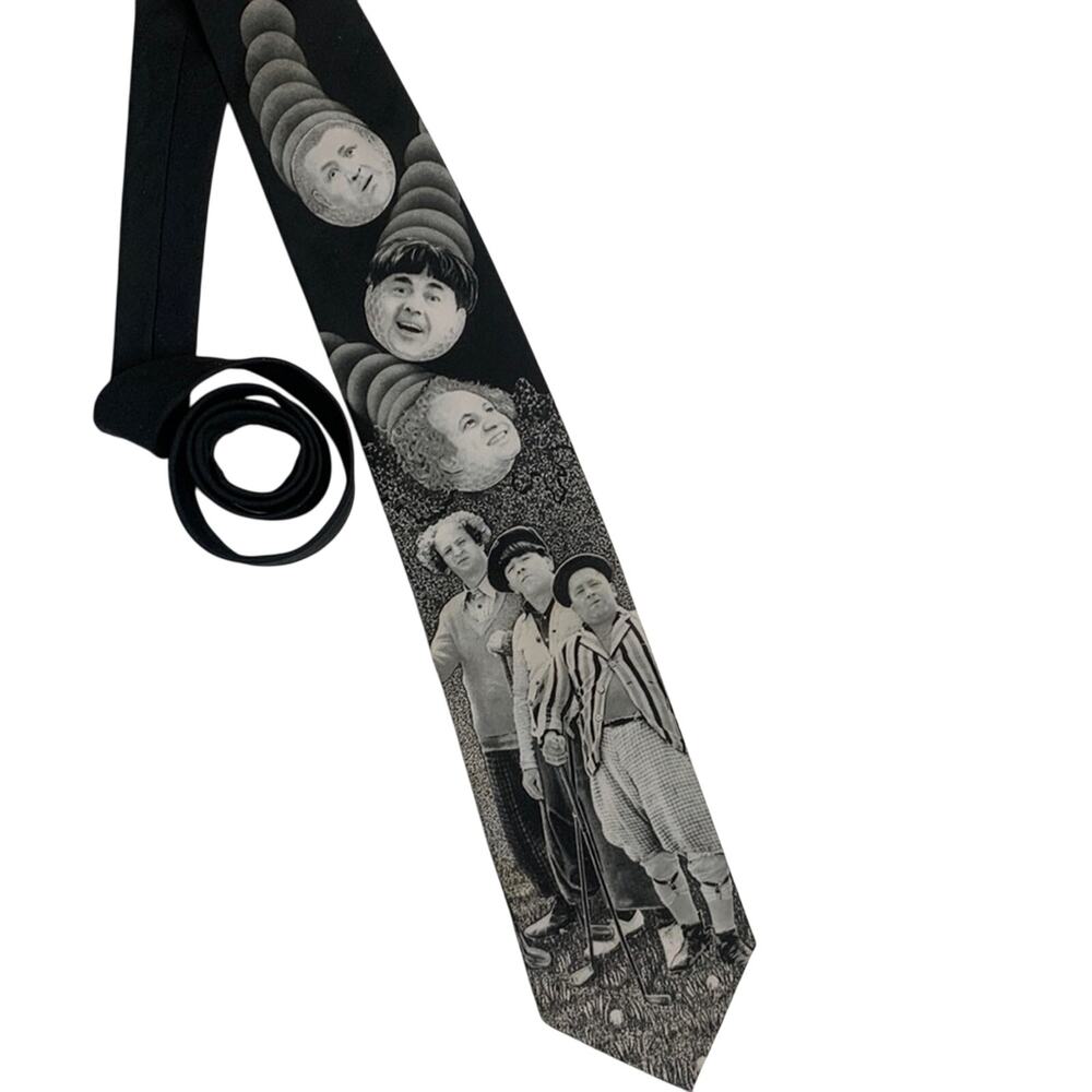 Ralph Marlin Vintage Nostalgia Three Stooges Television Show TV Golf Tie 1994